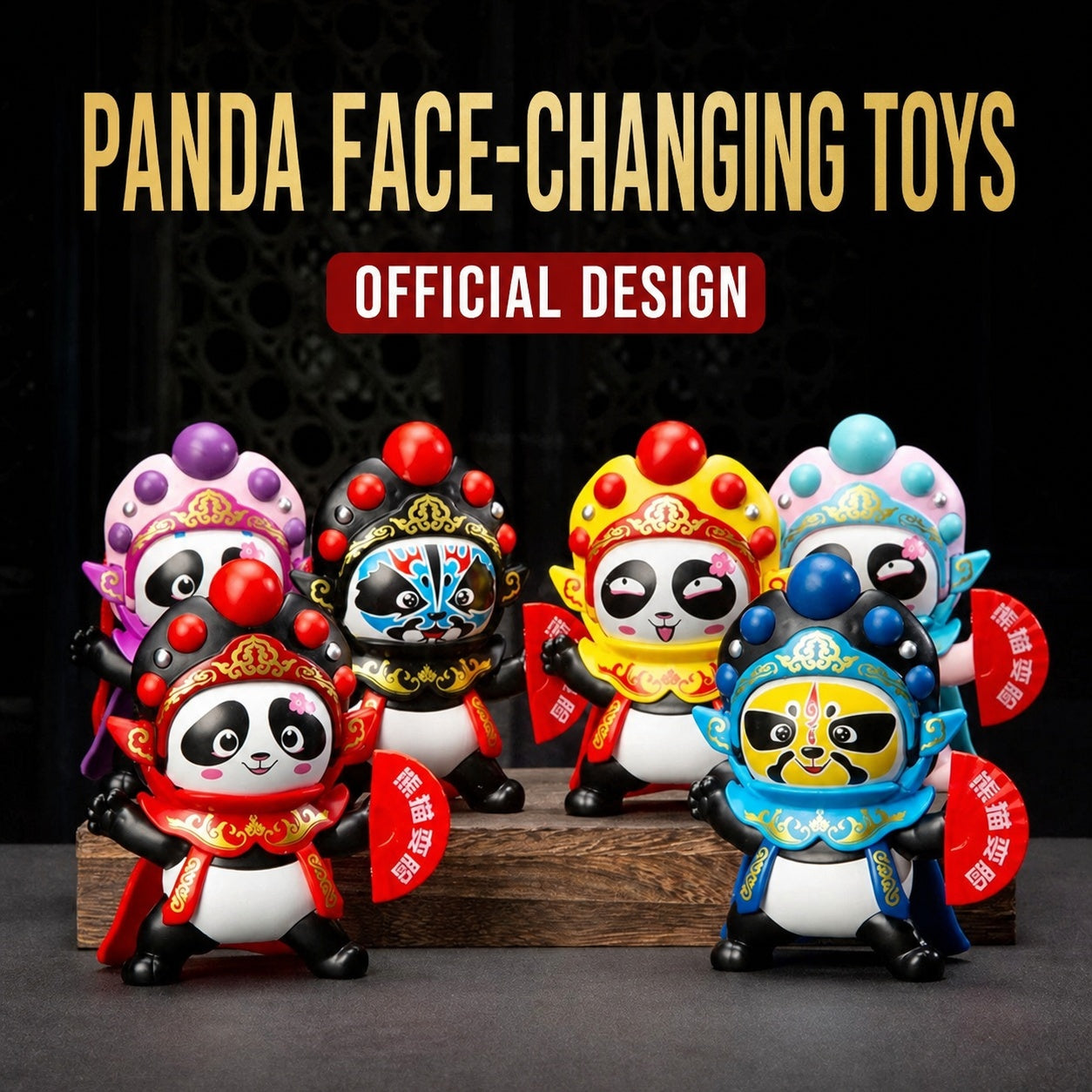 Sichuan Opera face-changing panda plush toy, main product image