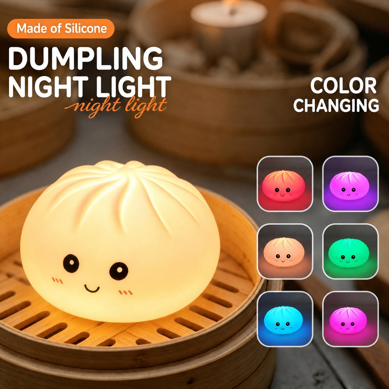 panda silicone touch night light, product detail image 9