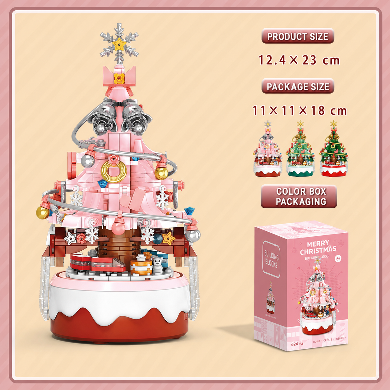 Christmas Gift Building Blocks Sweet House Santa Claus Cartoon Figure Educational Toy for Kids Creative Puzzle Assembly Set Holiday Present
