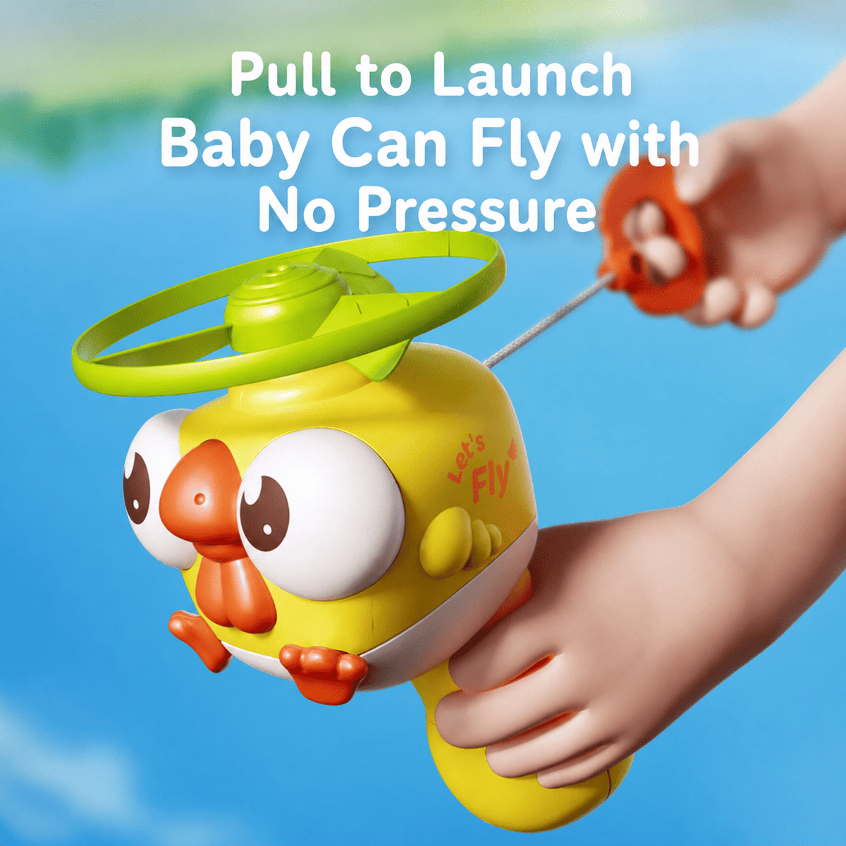 pull-string flying disc launcher toy, product detail image 4
