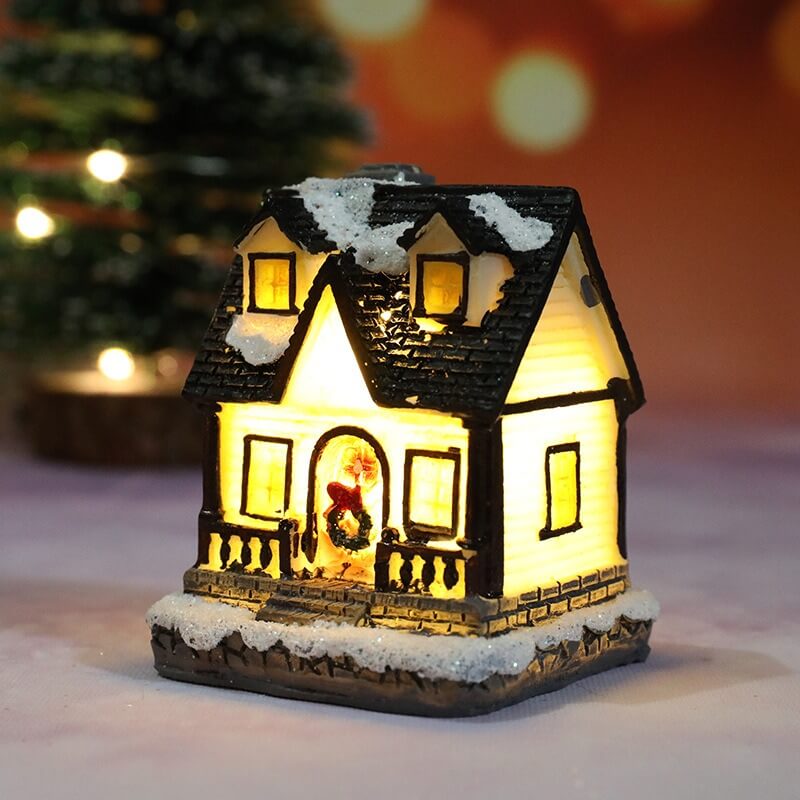 glowing resin Christmas house ornament, product detail image 8