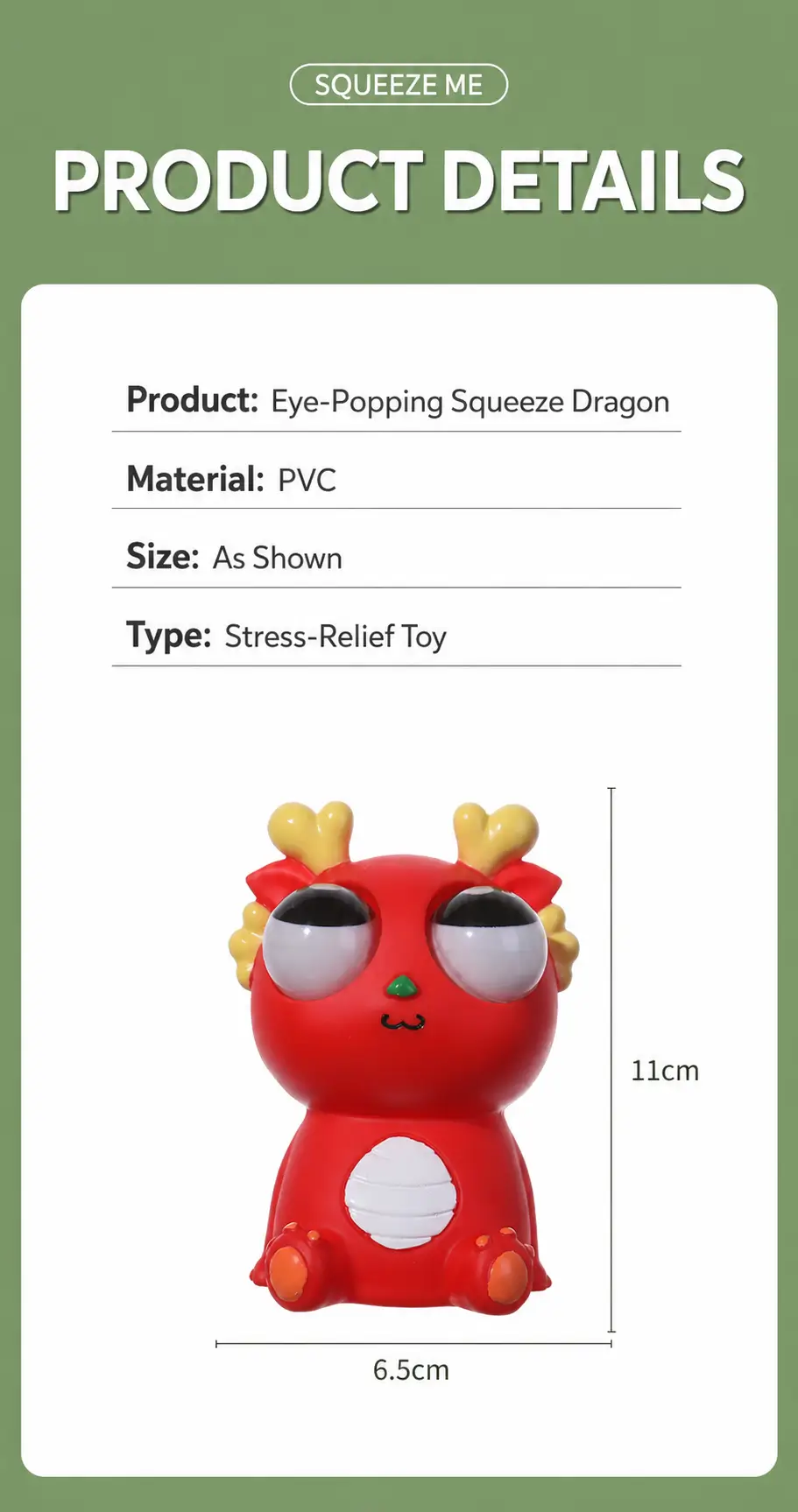 dragon squishy stress relief toy, product detail image 18