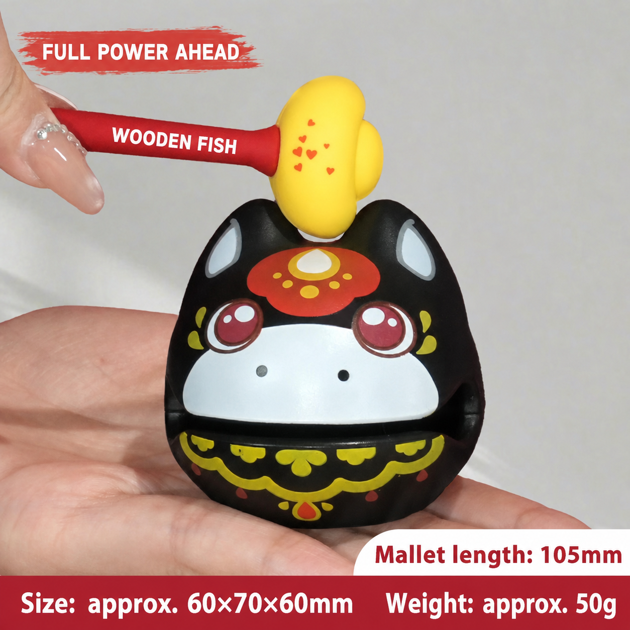 Wealth Plus 1 Small Wooden Fish Stress Relief Office Desk Ornament Emotional Healing Zen Toy for Workstation