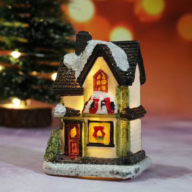 glowing resin Christmas house ornament, product detail image 9