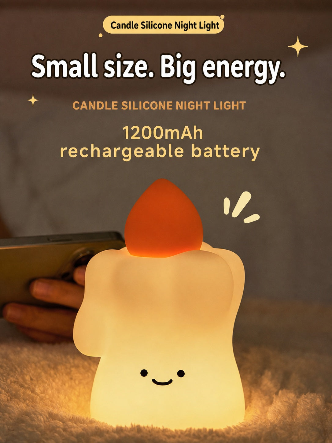 Baby Night Light with Auto-Off Timer – Soft Silicone Touch Lamp for Kids’ Bedroom, Sleep Training Aid with Warm Amber Glow, USB Rechargeable Portable Nursery Lamp (Safe for Newborns)