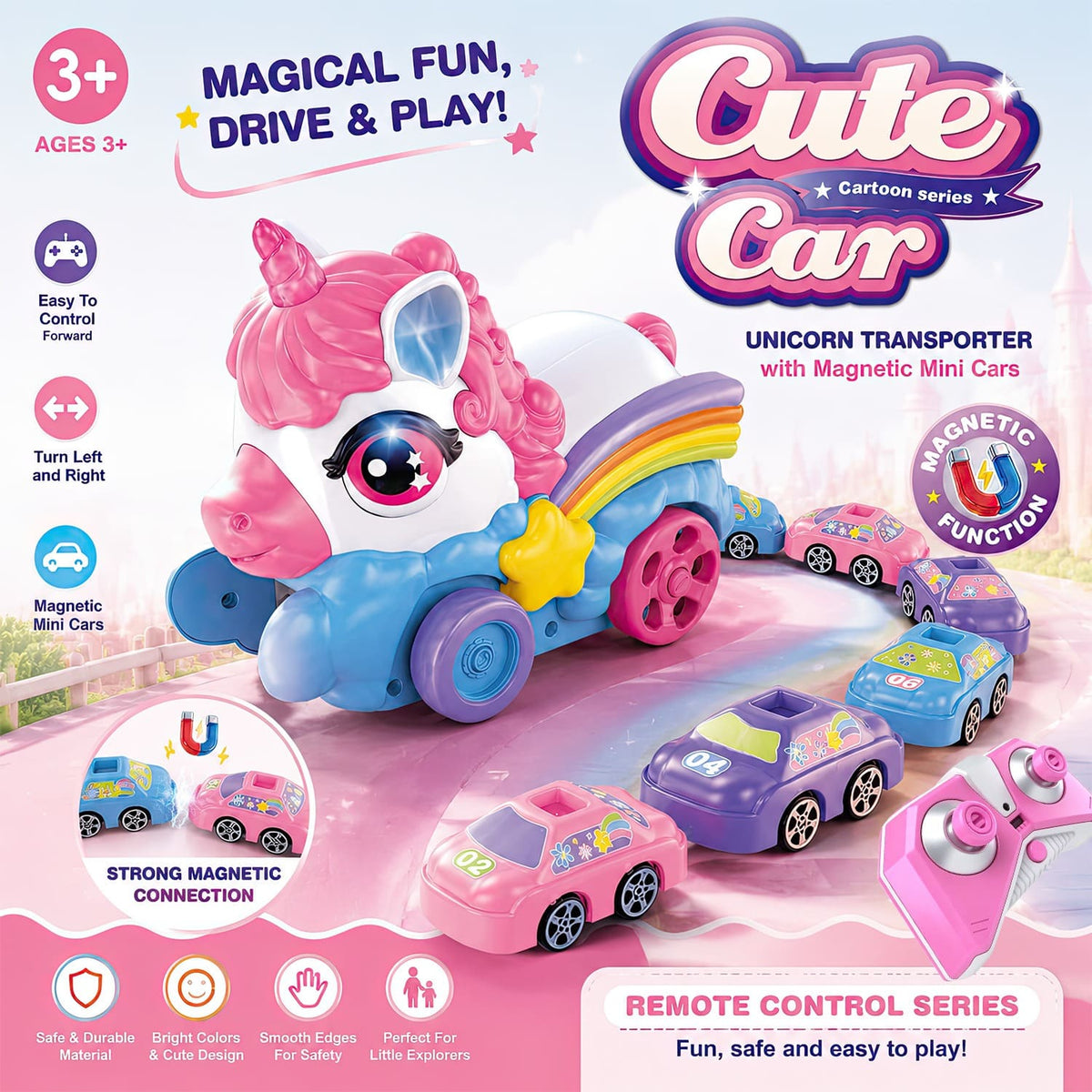remote control unicorn magnetic battle toy, product detail image 2