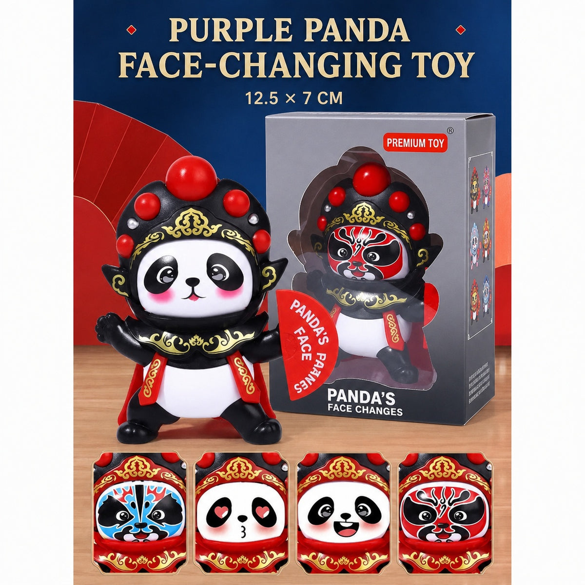 Sichuan Opera face-changing panda plush toy, product detail image 9