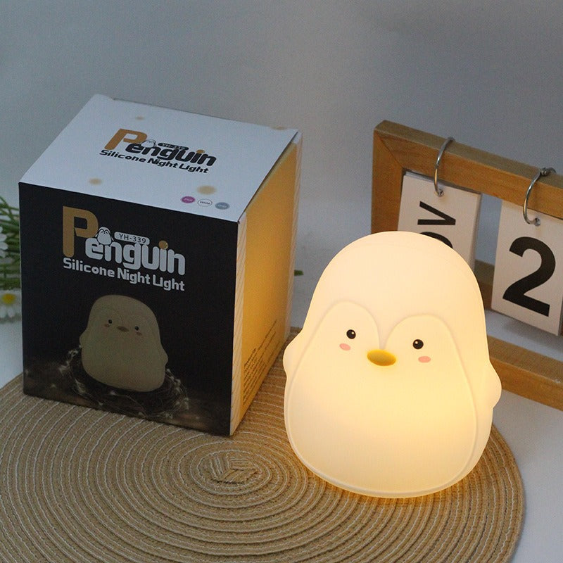 Panda Silicone Touch Night Light – Eye-Care Bedside Lamp for Kids with Auto-Off Timer, Soft Warm Glow for Sleep Training, USB Rechargeable Cute Desk Decor, Perfect Birthday Gift