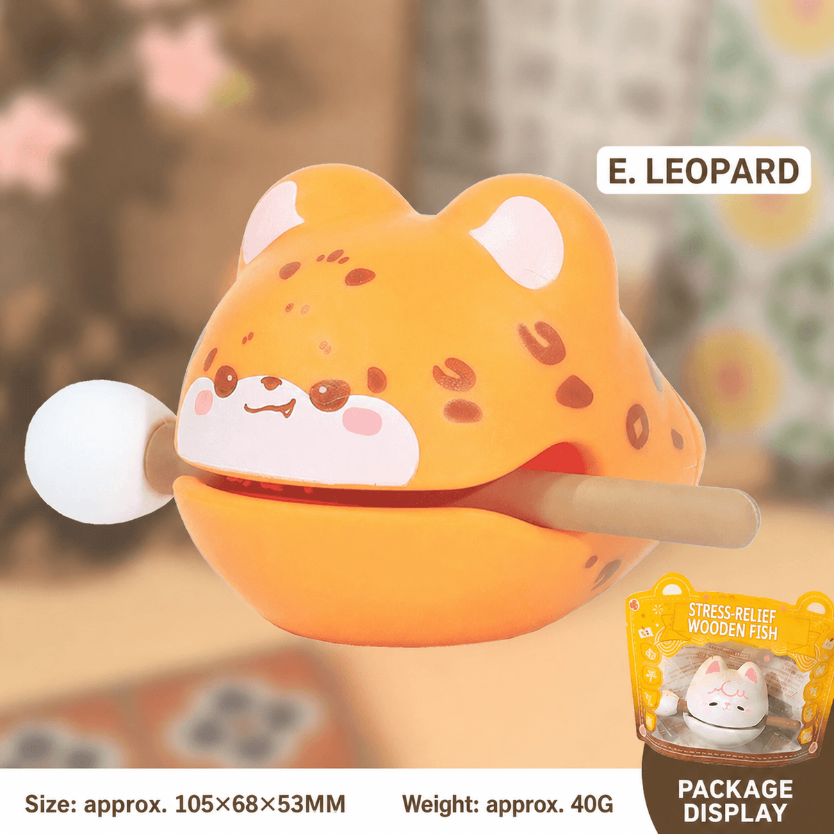 wooden fish stress relief desk toy, product detail image 25