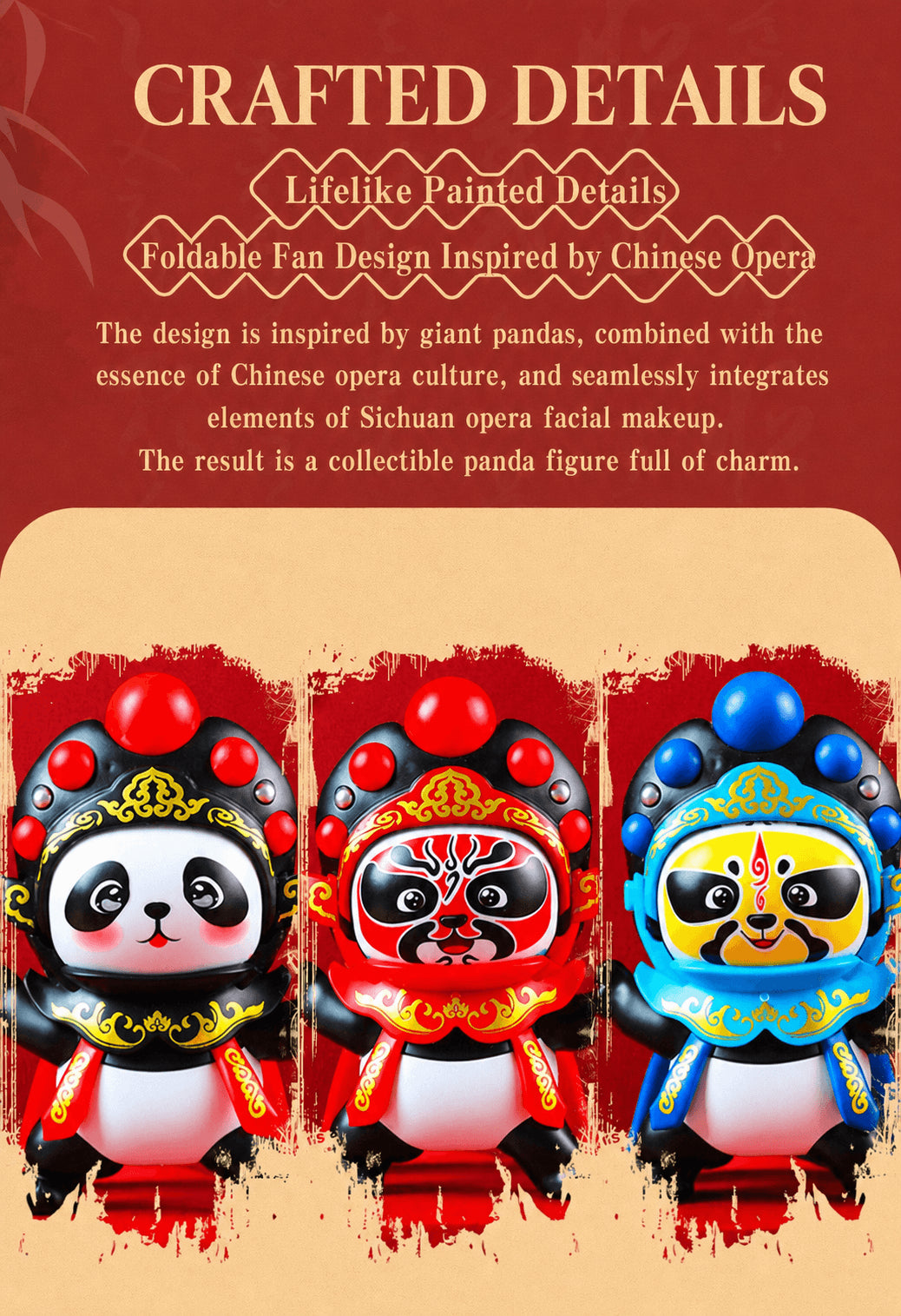 Sichuan Opera face-changing panda plush toy, product detail image 15