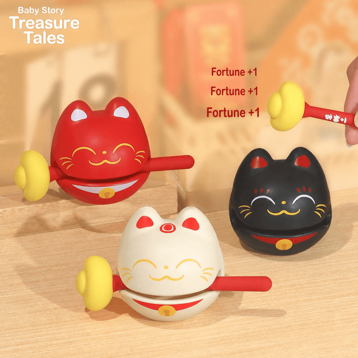 wooden fish stress relief desk toy, product detail image 2