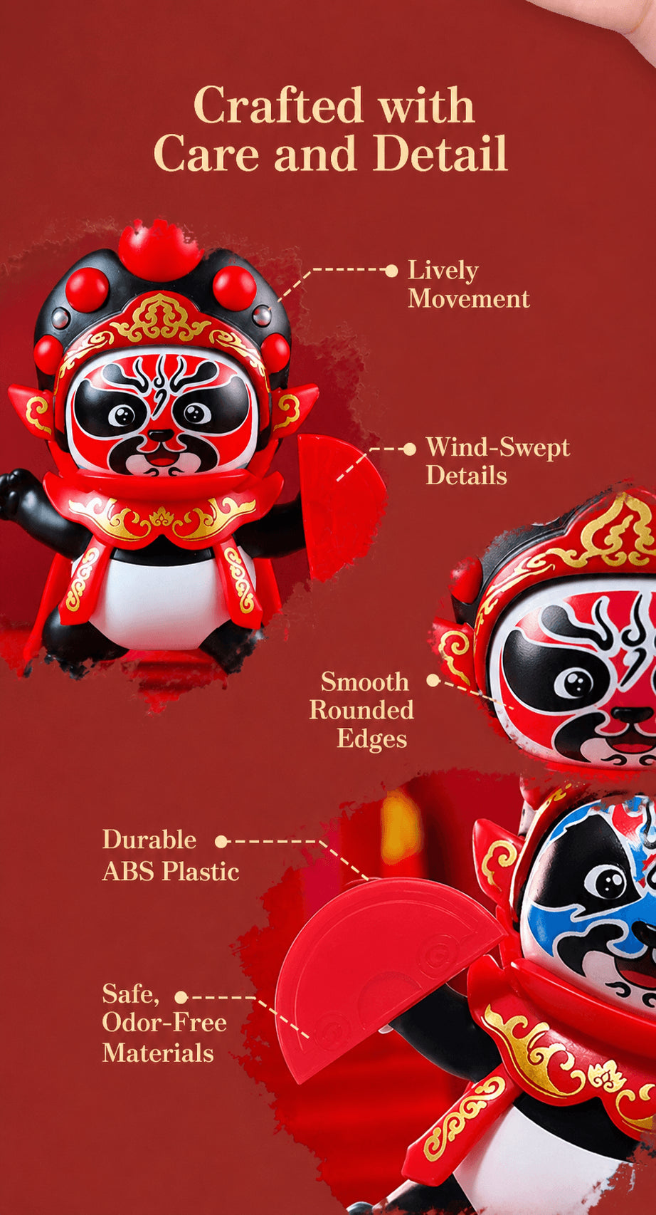 Sichuan Opera face-changing panda plush toy, product detail image 16