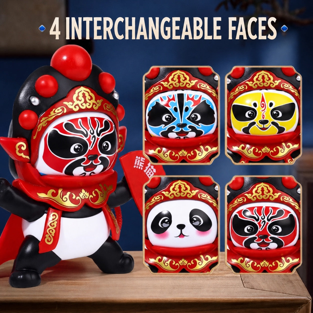Sichuan Opera face-changing panda plush toy, product detail image 3