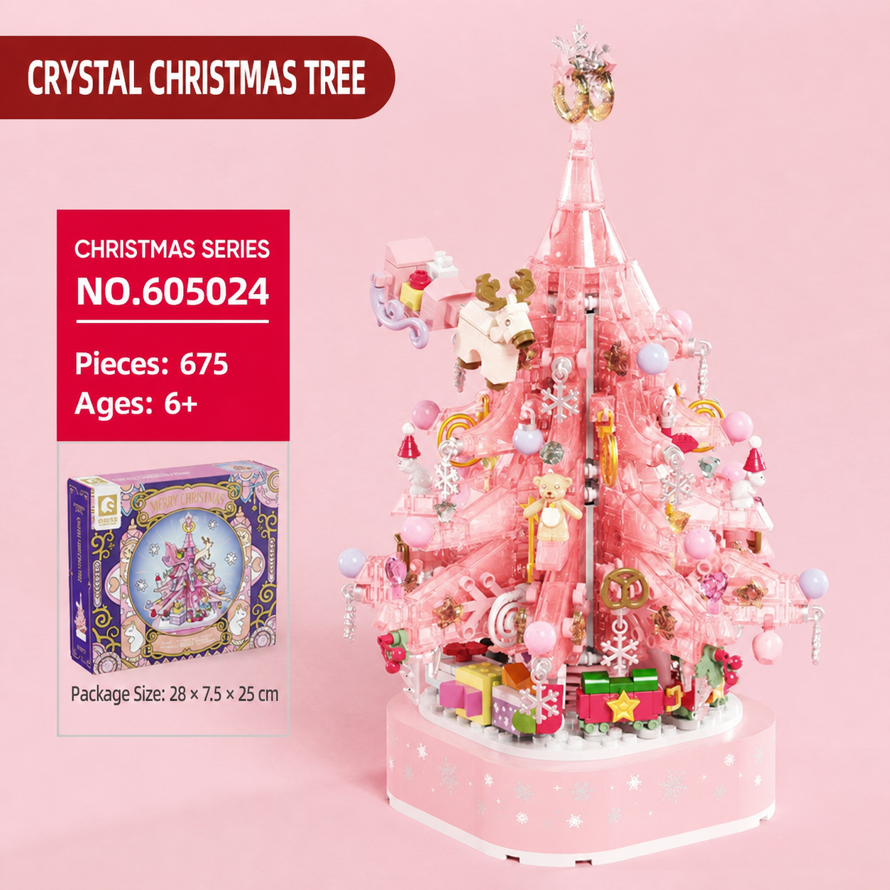 Christmas Gift Building Blocks Sweet House Santa Claus Cartoon Figure Educational Toy for Kids Creative Puzzle Assembly Set Holiday Present