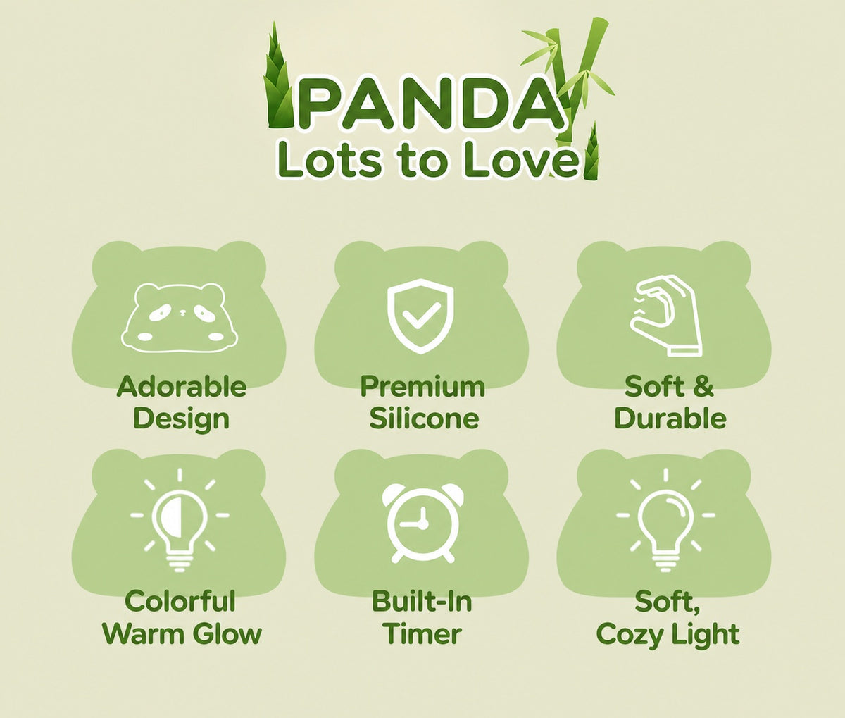 panda silicone touch night light, product detail image 42