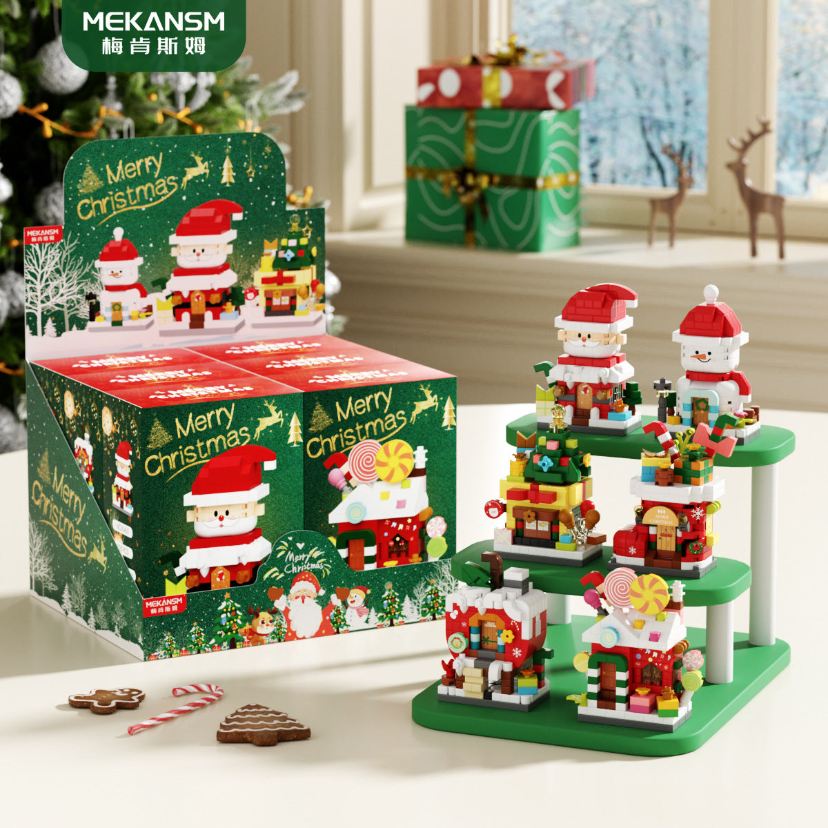 Bloques de construcción de regalo de Navidad Casa dulce Santa Claus Figura de dibujos animados Juguete educativo para niños Conjunto de ensamblaje de rompecabezas creativo Regalo de vacaciones