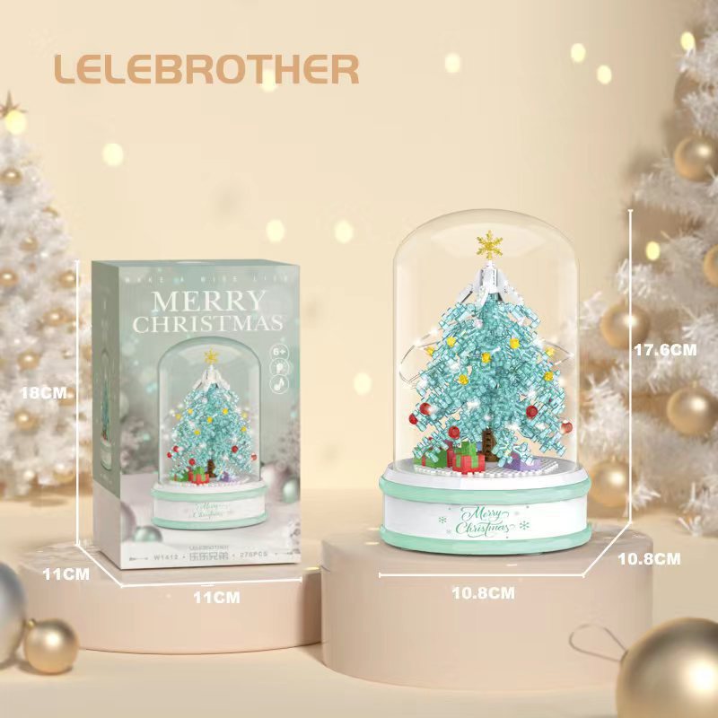 Christmas Gift Building Blocks Sweet House Santa Claus Cartoon Figure Educational Toy for Kids Creative Puzzle Assembly Set Holiday Present