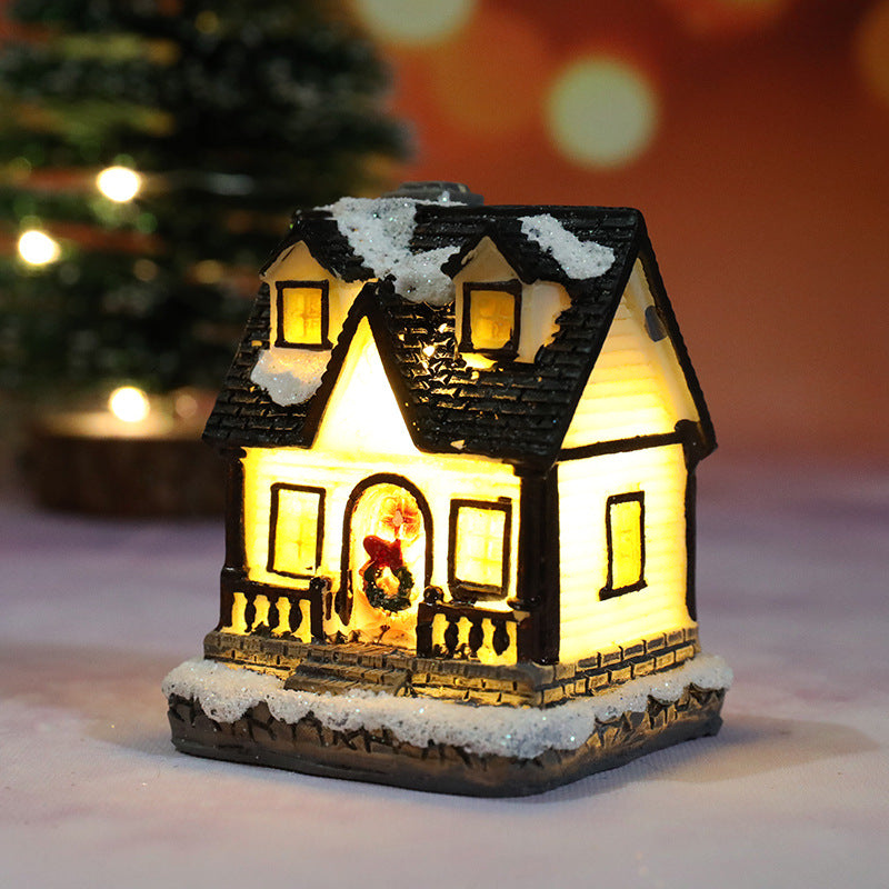 glowing resin Christmas house ornament, product detail image 14