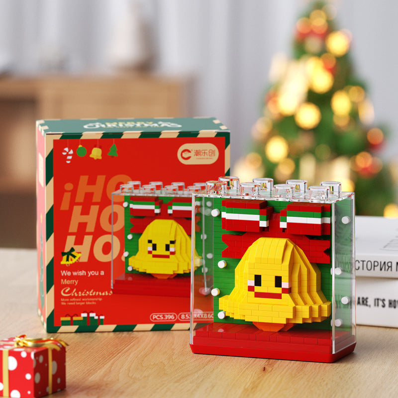 Christmas Gift Building Blocks Sweet House Santa Claus Cartoon Figure Educational Toy for Kids Creative Puzzle Assembly Set Holiday Present