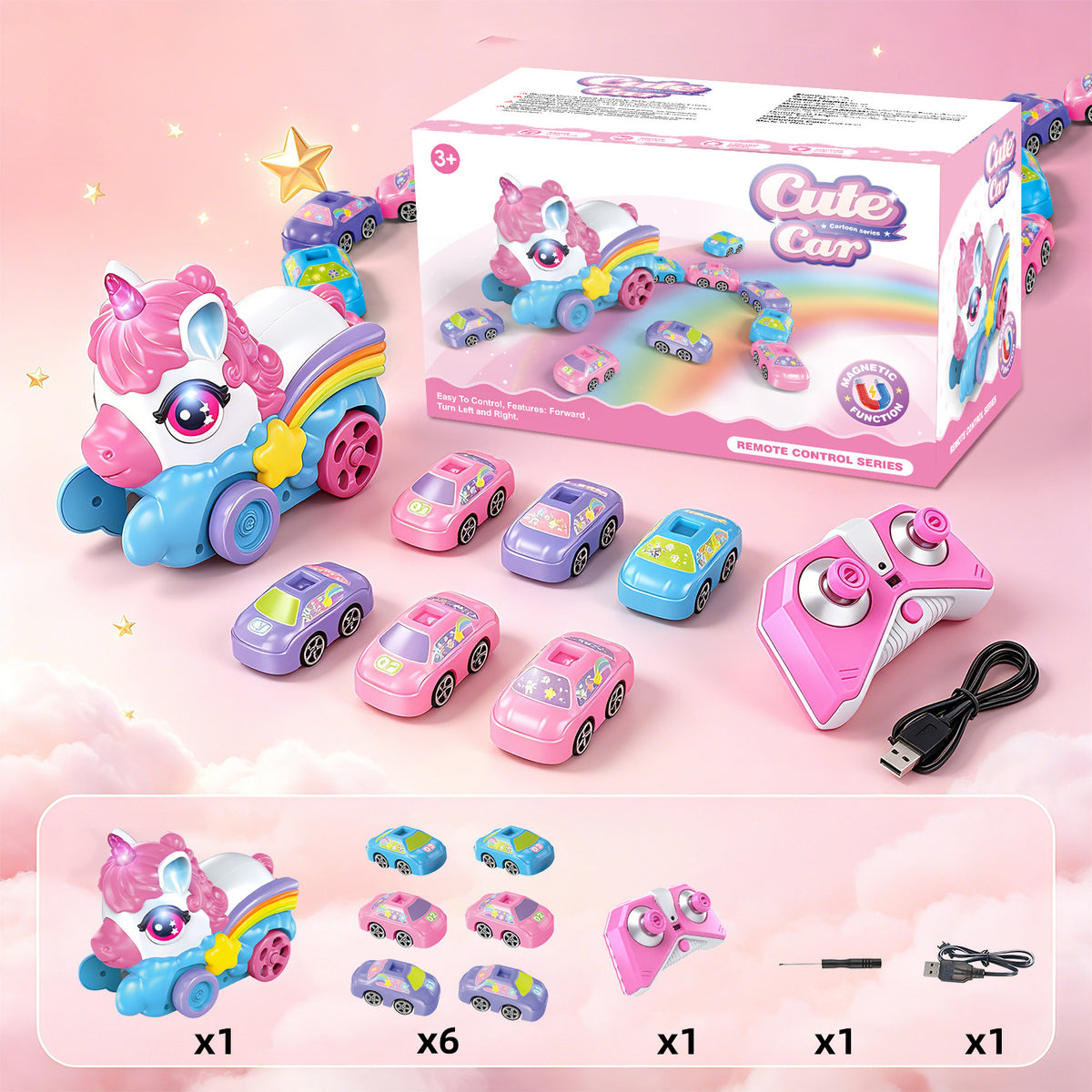remote control unicorn magnetic battle toy, product detail image 17