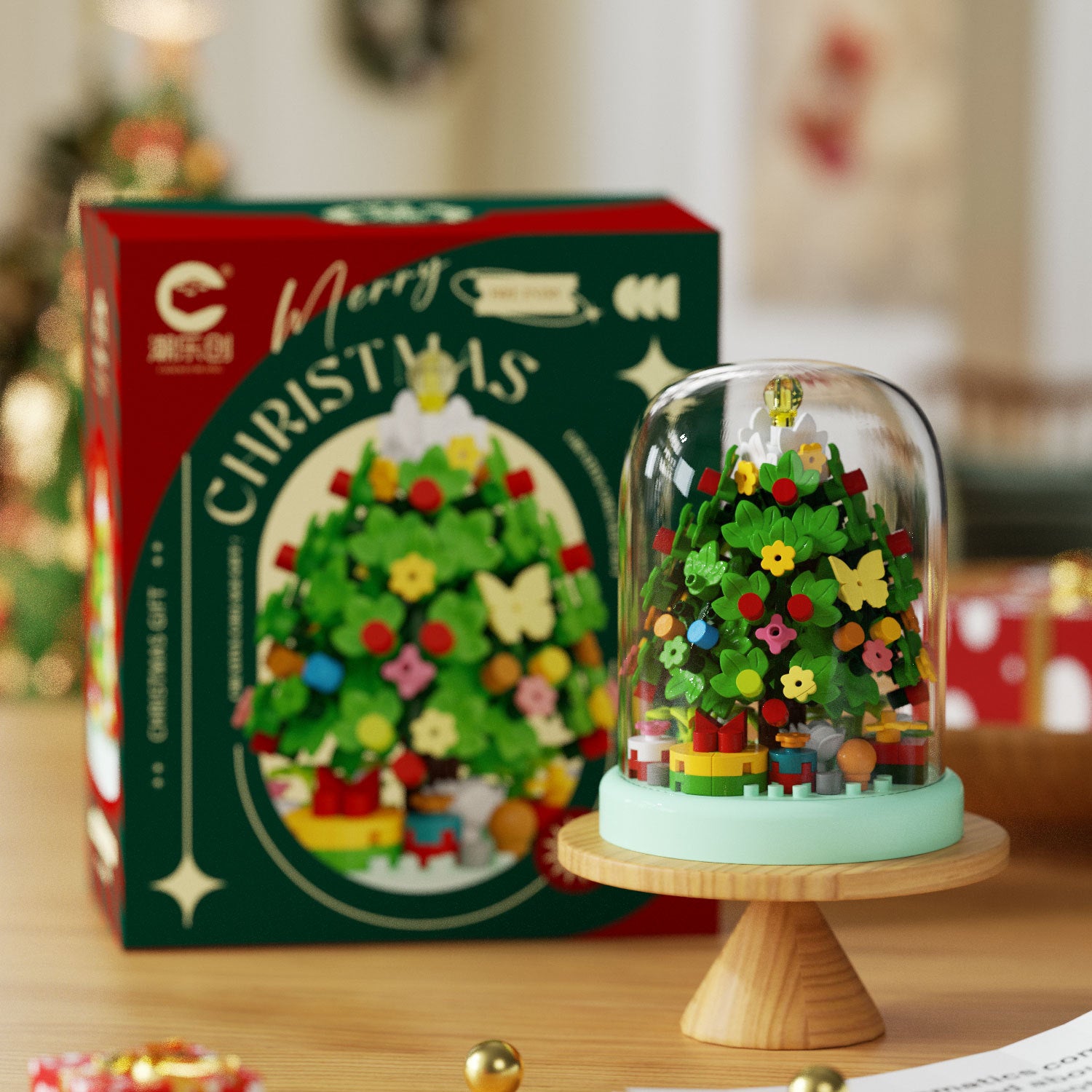 Christmas Gift Building Blocks Sweet House Santa Claus Cartoon Figure Educational Toy for Kids Creative Puzzle Assembly Set Holiday Present