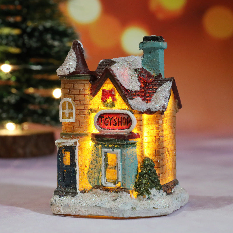 glowing resin Christmas house ornament, product detail image 21