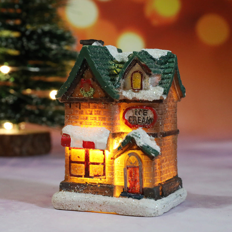 glowing resin Christmas house ornament, product detail image 20