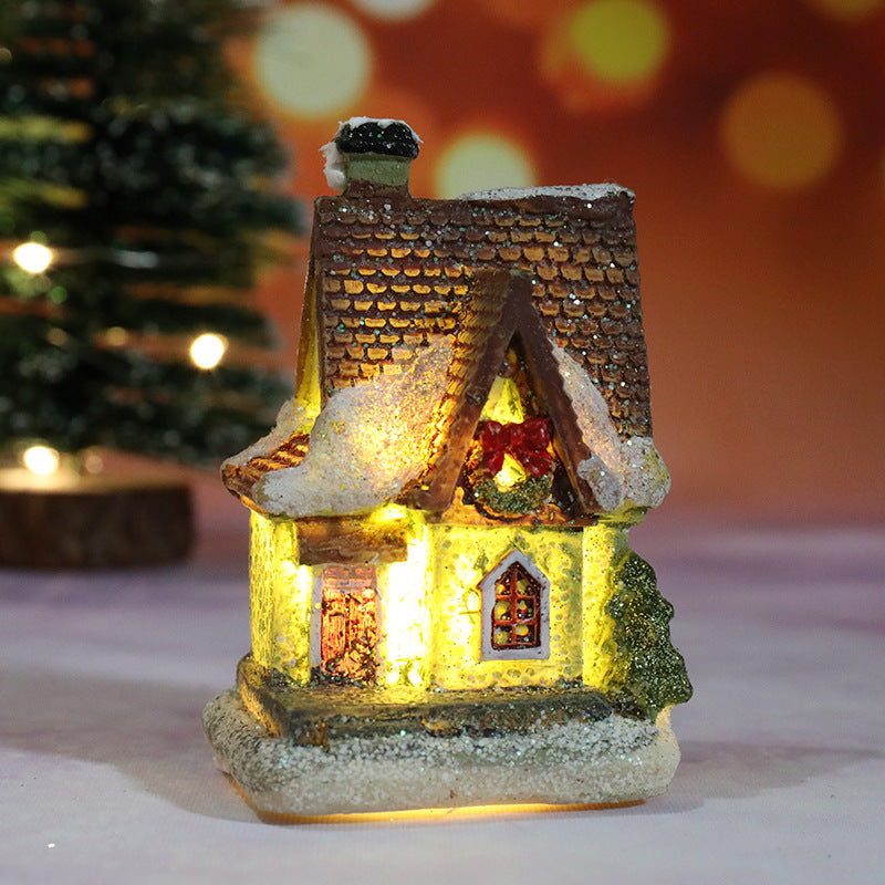 glowing resin Christmas house ornament, product detail image 18
