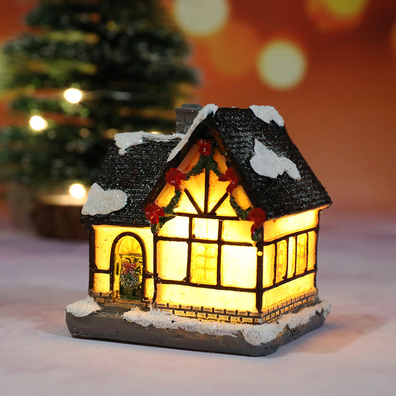 glowing resin Christmas house ornament, product detail image 15