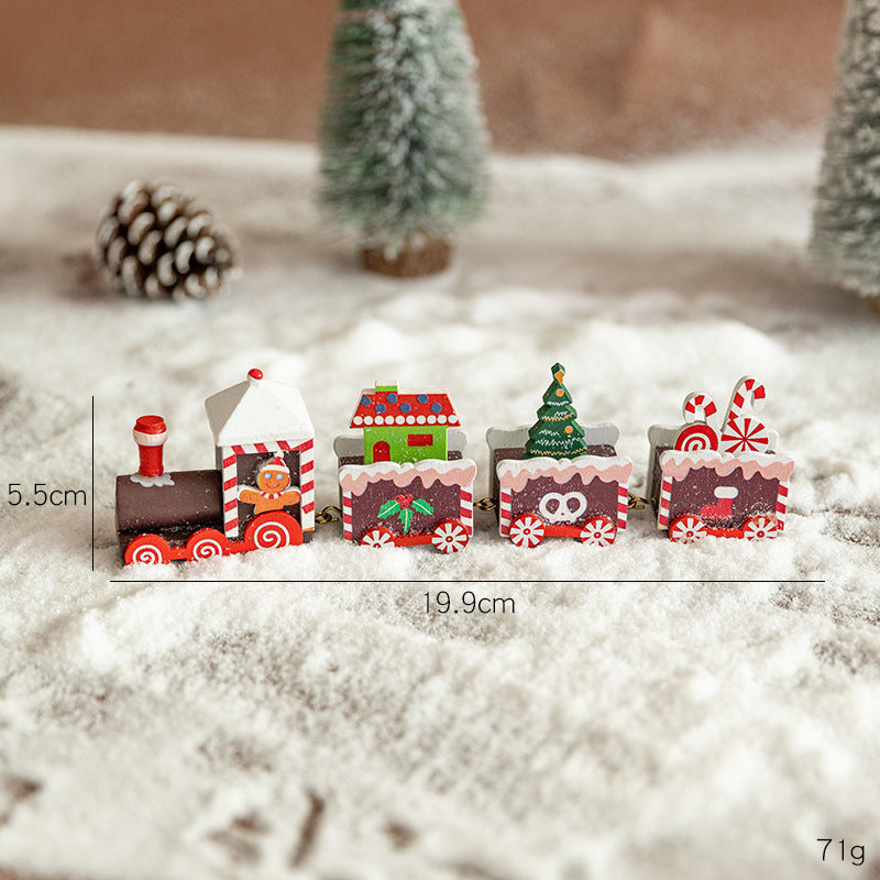 wooden Christmas train decoration, product detail image 7