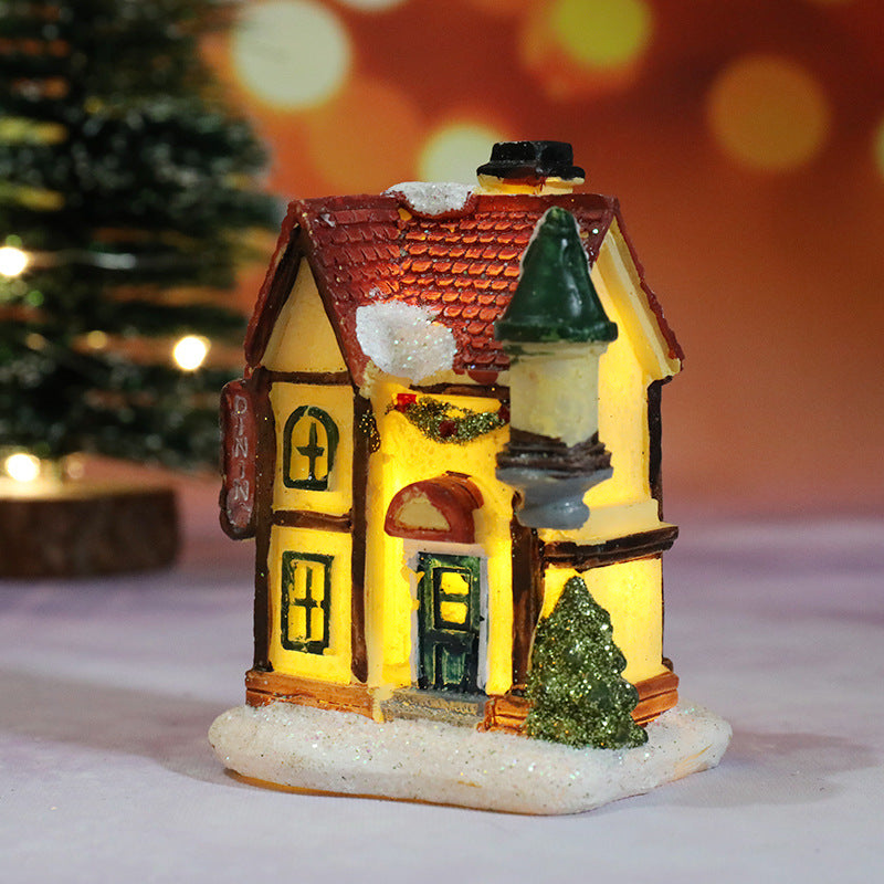 glowing resin Christmas house ornament, product detail image 19