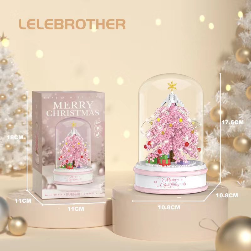 Christmas Gift Building Blocks Sweet House Santa Claus Cartoon Figure Educational Toy for Kids Creative Puzzle Assembly Set Holiday Present