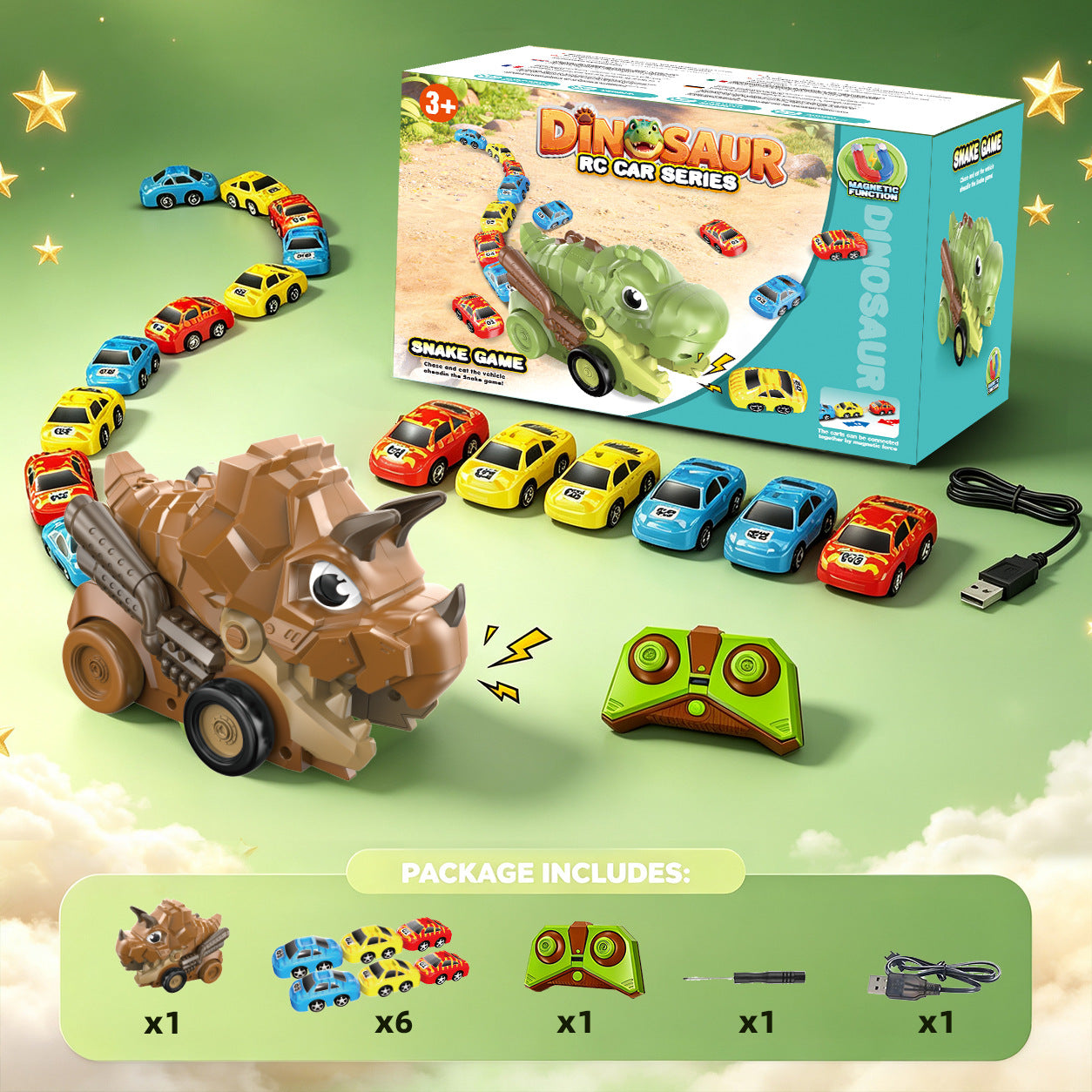 Coche magnético come-unicornios teledirigido – Juguete interactivo de carreras para 2 jugadores