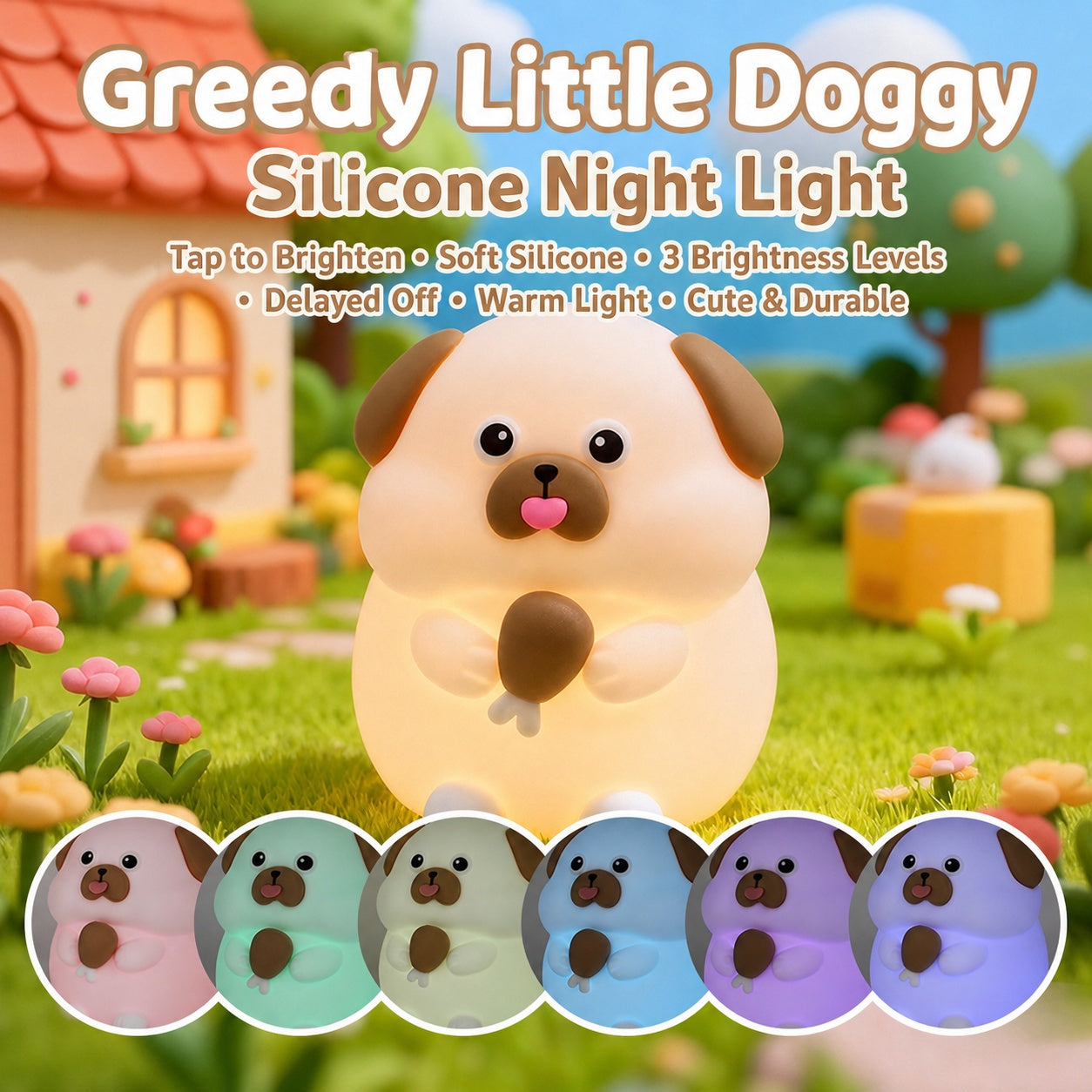 panda silicone touch night light, product detail image 34