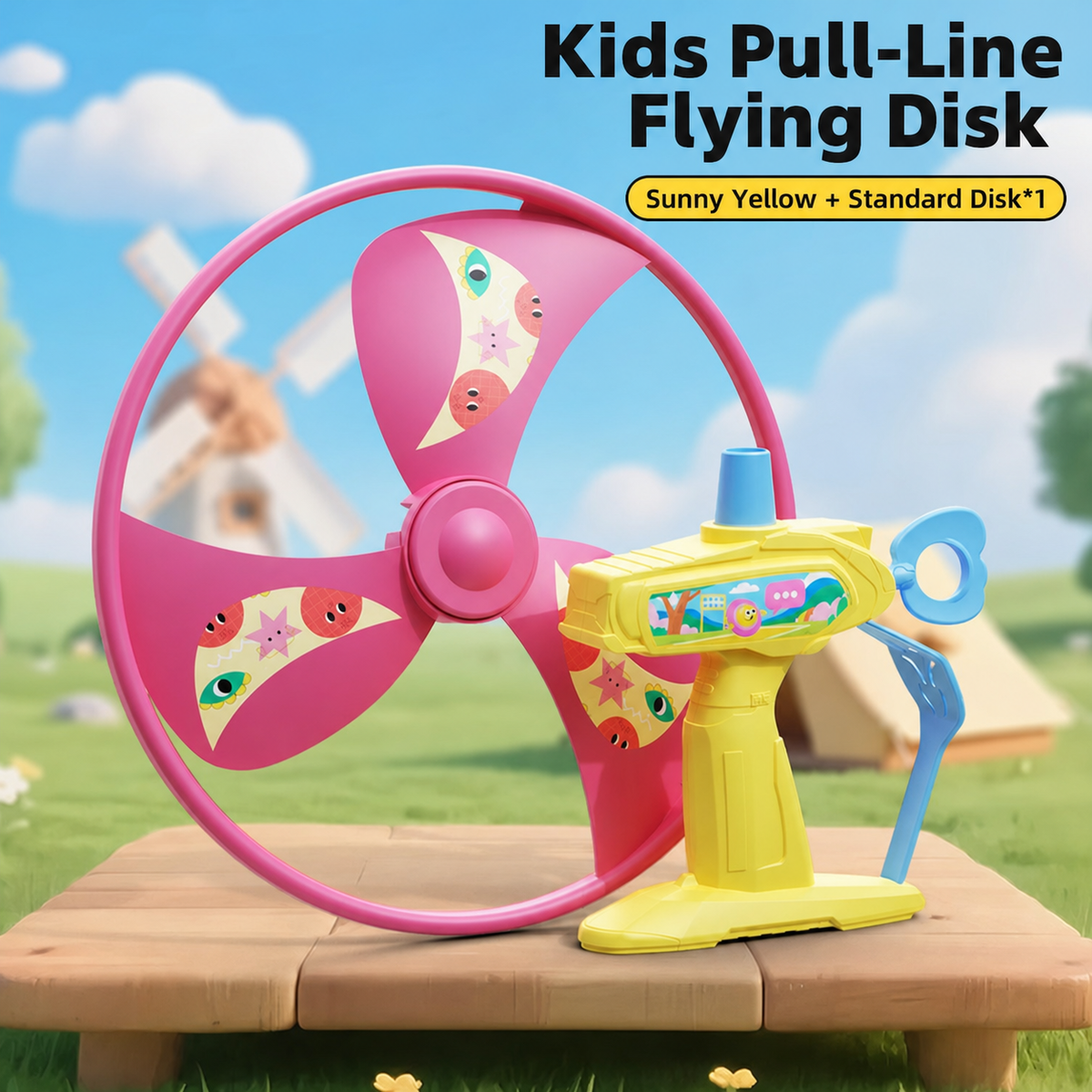 pull-string flying disc launcher toy, product detail image 38