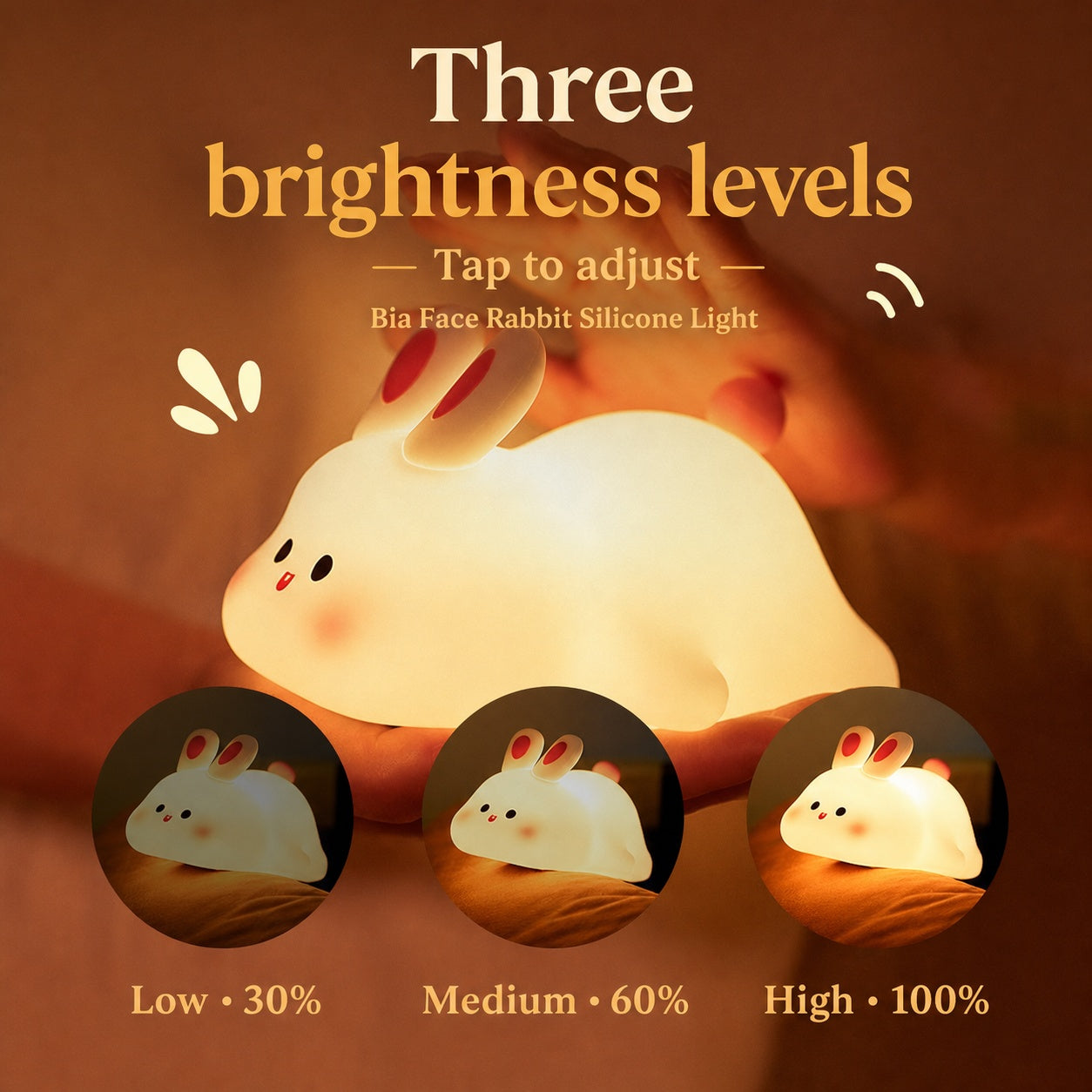 Baby Night Light with Auto-Off Timer – Soft Silicone Touch Lamp for Kids’ Bedroom, Sleep Training Aid with Warm Amber Glow, USB Rechargeable Portable Nursery Lamp (Safe for Newborns)