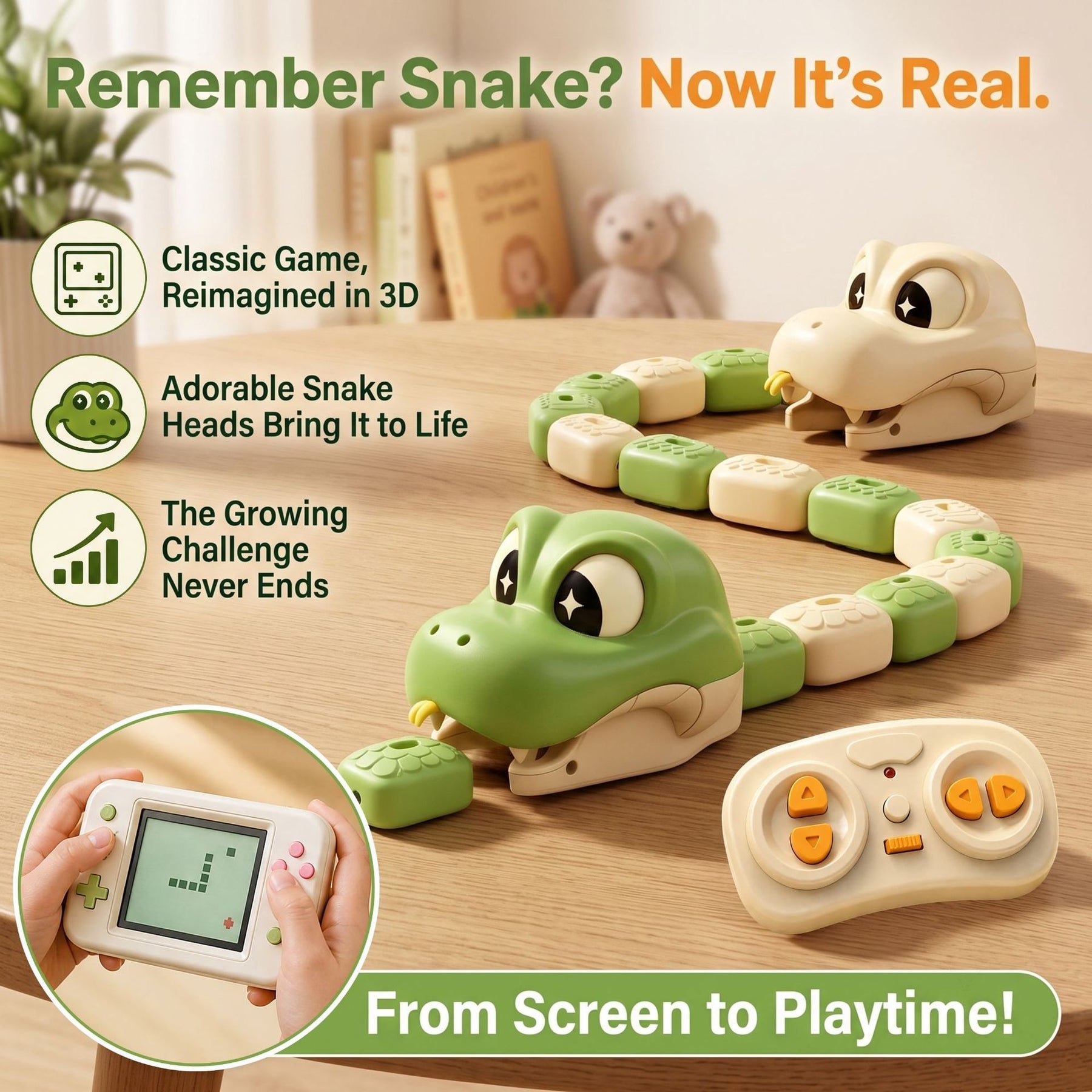 2-Player RC Magnetic Car-Eating Snake Battle Toy – Interactive Racing Game for Kids