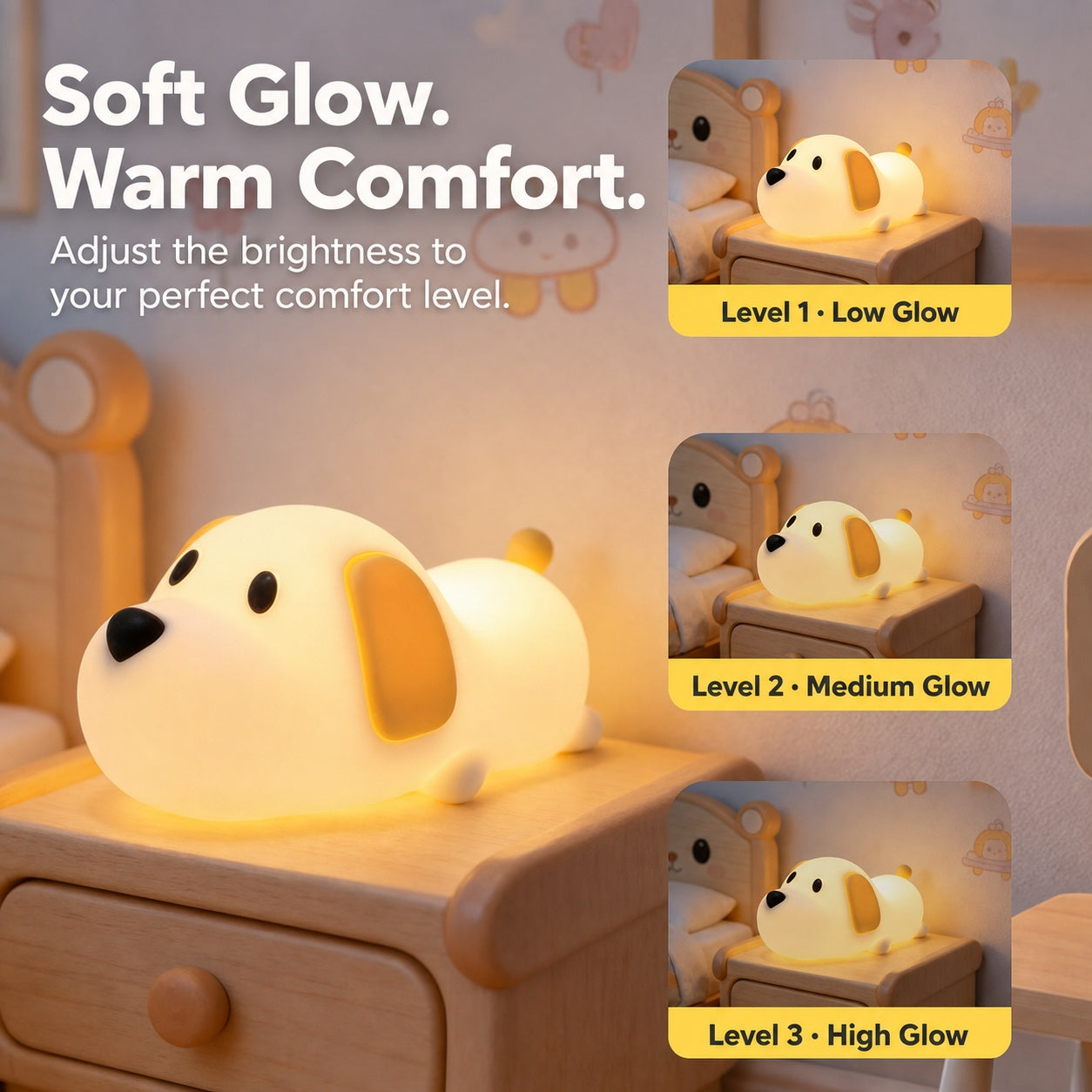 panda silicone touch night light, product detail image 35