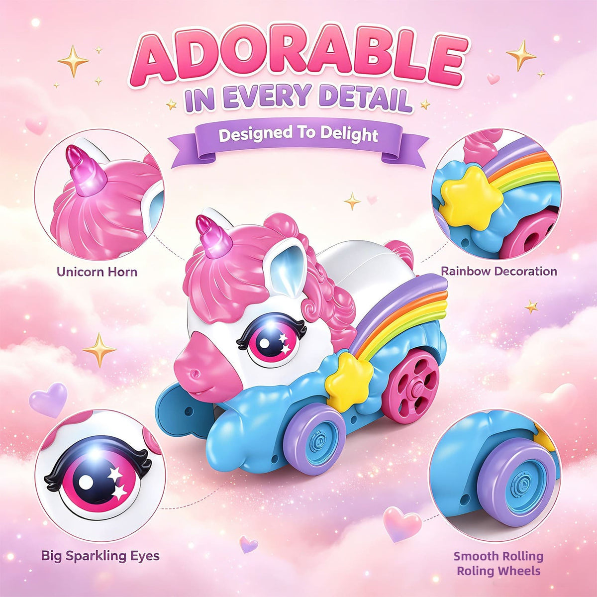remote control unicorn magnetic battle toy, product detail image 5