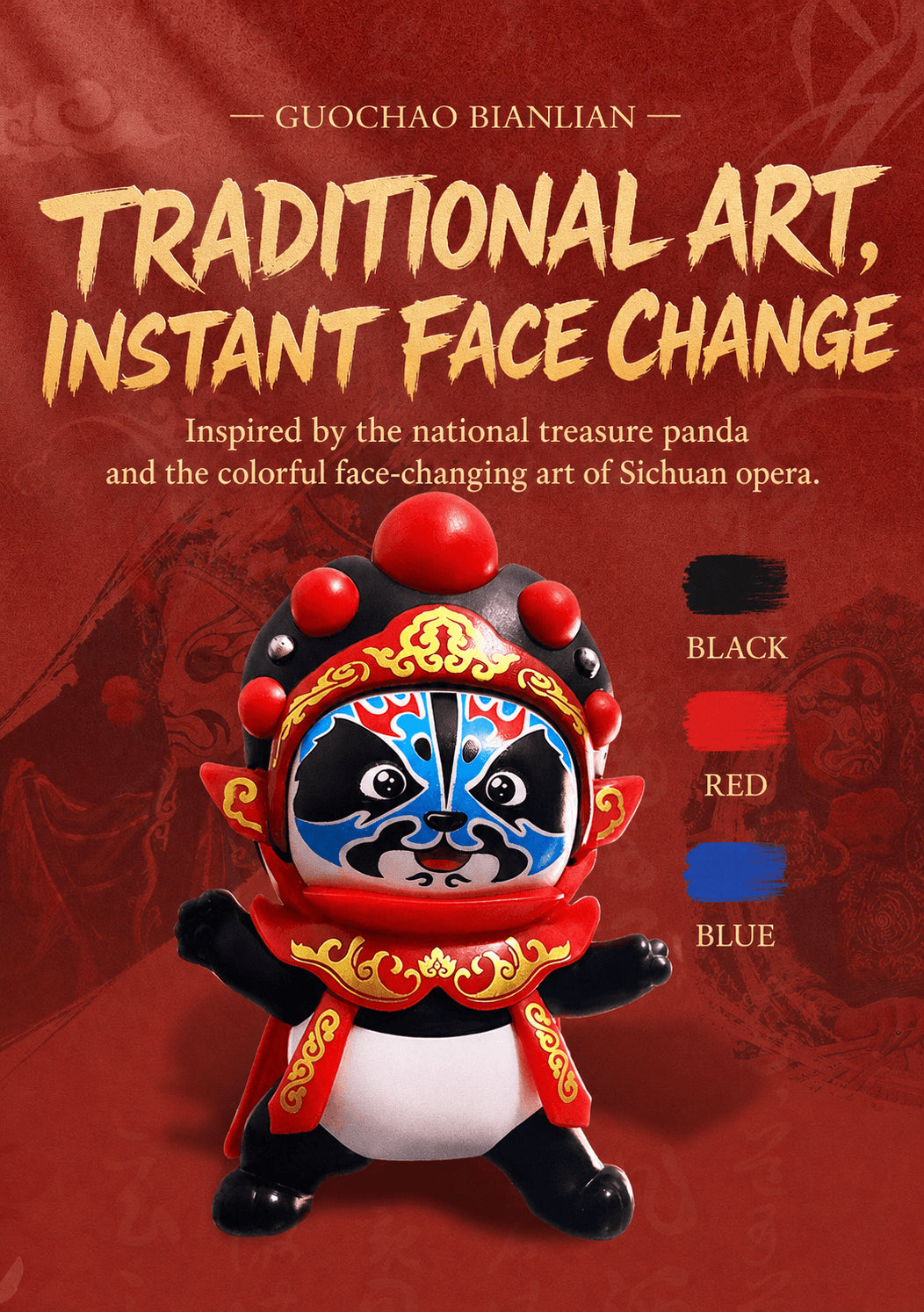Sichuan Opera face-changing panda plush toy, product detail image 12