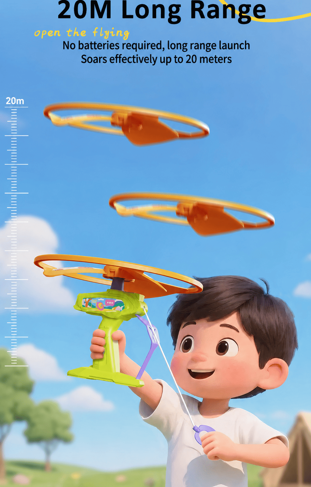 Juguete de Disco Volador con Cuerda para Niños, Lanzador de Ovni Giratorio Manual para Juegos al Aire Libre en el Parque y Recuerdos de Fiesta