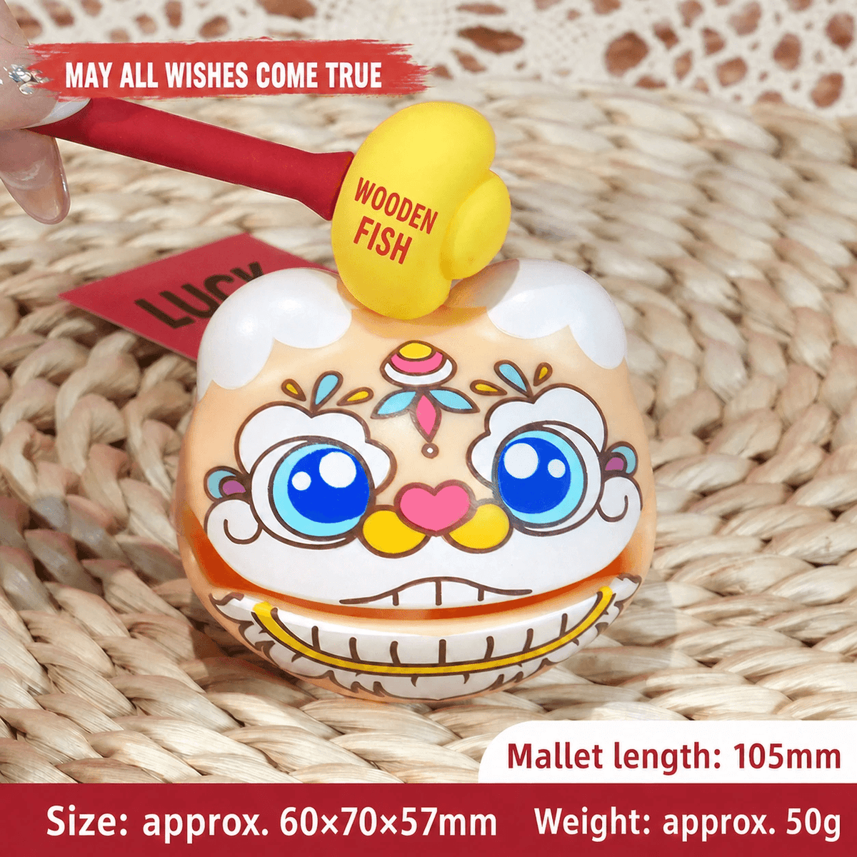 wooden fish stress relief desk toy, product detail image 29