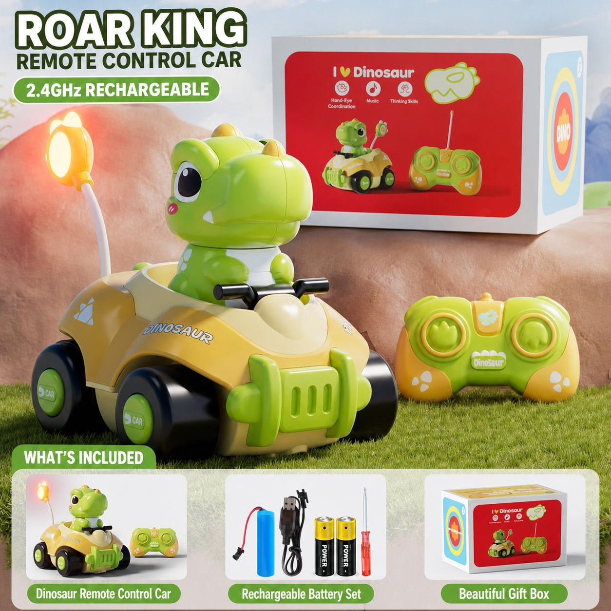 remote control Triceratops dinosaur car, product detail image 9
