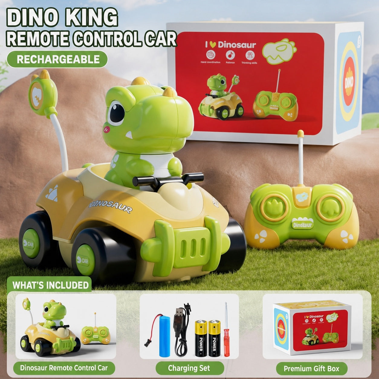 remote control Triceratops dinosaur car, product detail image 8