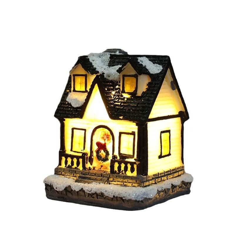 glowing resin Christmas house ornament, product detail image 5