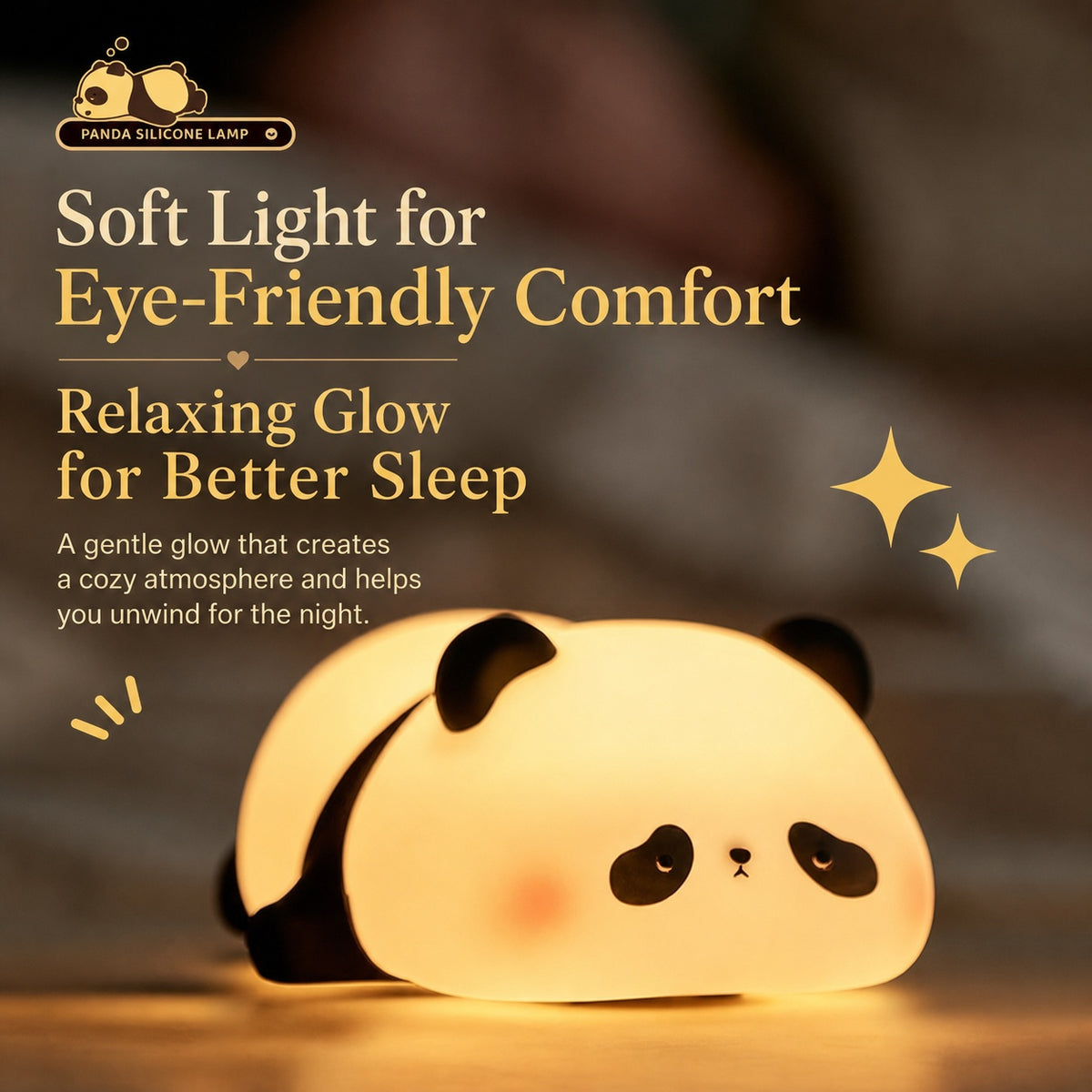 panda silicone touch night light, product detail image 5