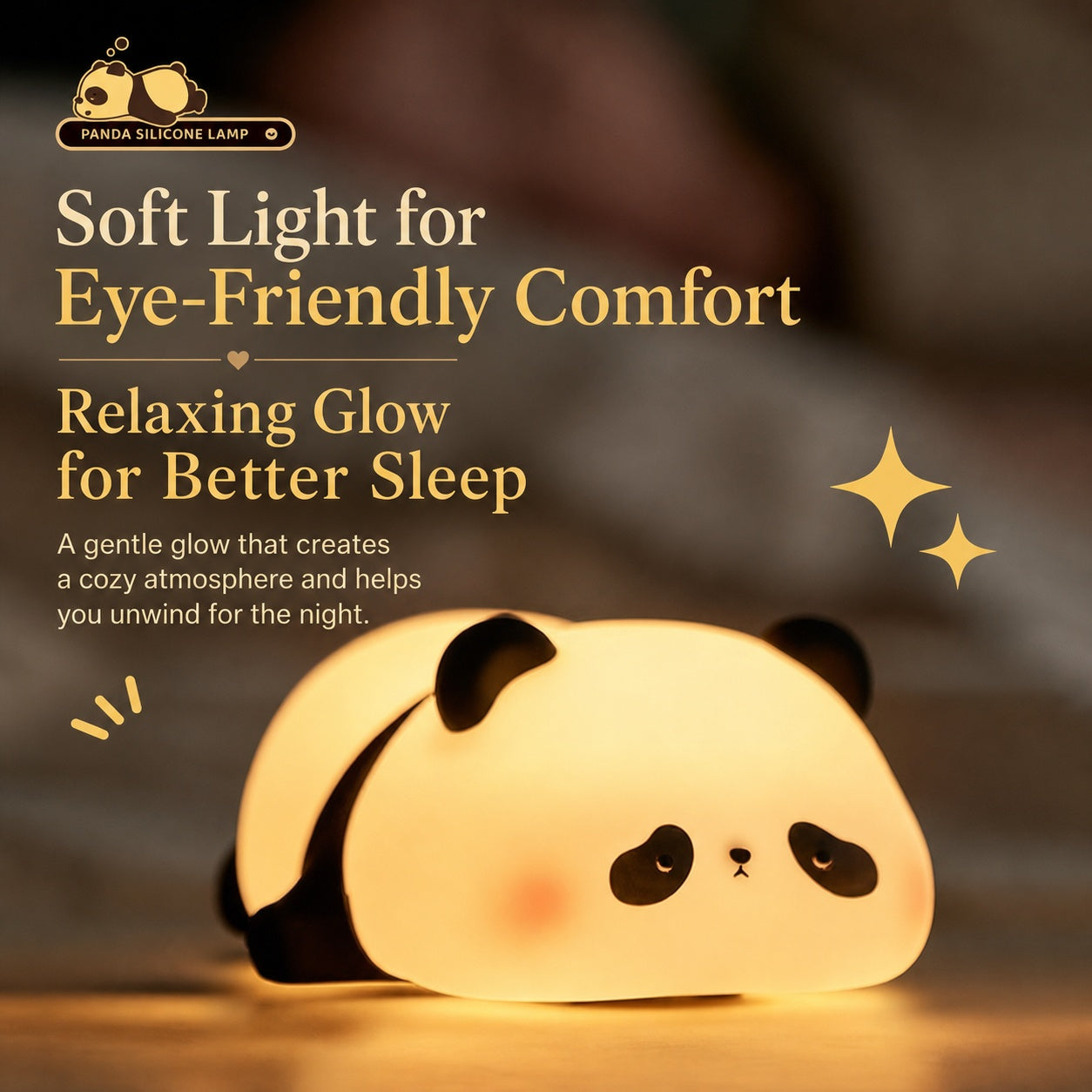 panda silicone touch night light, product detail image 5