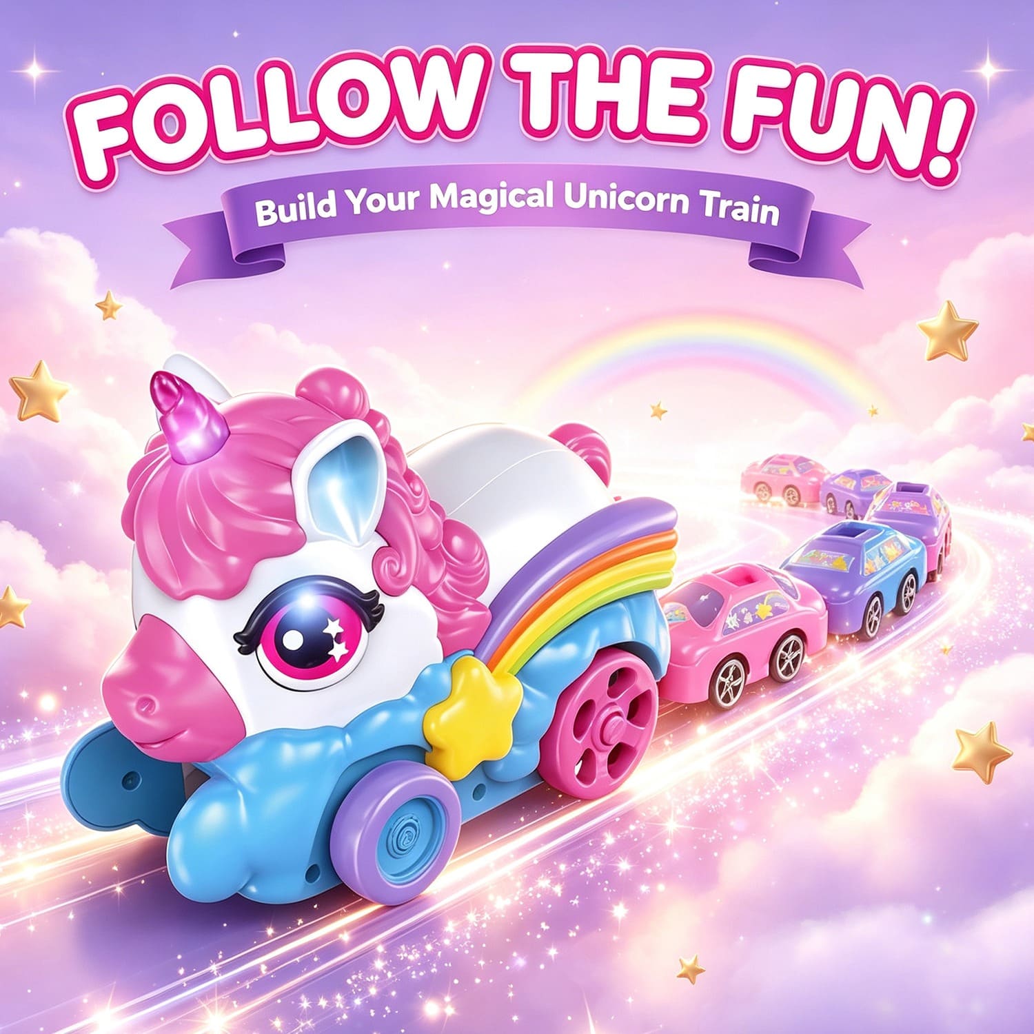 Remote Control Unicorn Magnetic Car-Eating Toy – 2-Player Interactive Racing Game