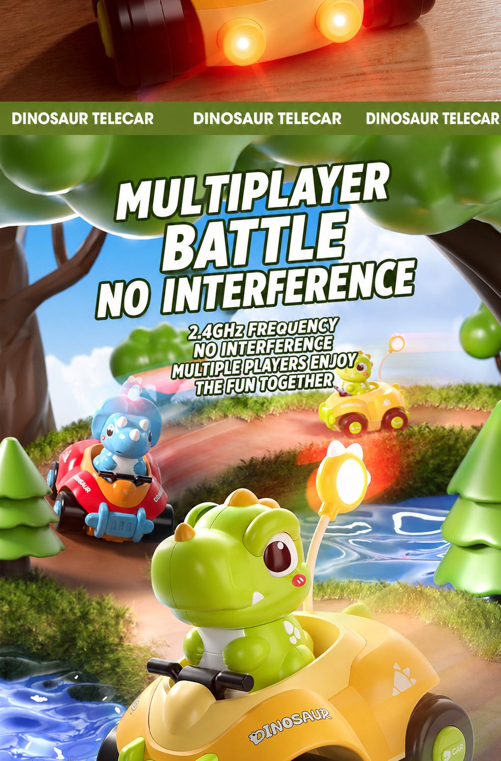remote control Triceratops dinosaur car, product detail image 3